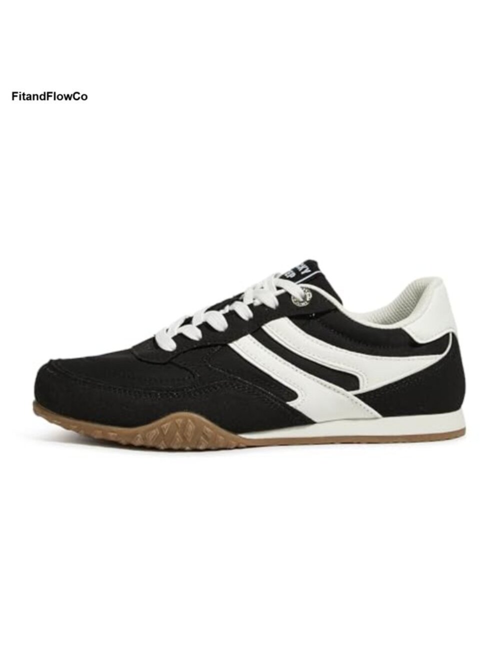 Faux Suede Nylon Lightweight Women's Fashion Sneakers Lace-Up Casual Shoes